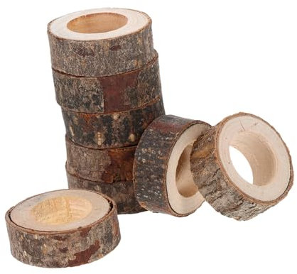 BATHVEVE 8pièces Anneaux De Serviette Bois Naturel Non Pour Mariage Et Décorations De Table Accessoire Créatif Pour Événements Et Fêtes