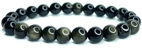 Felicidade Armband i obsidian eye kvalitet A+ naturstenar - 8 mm fina och ädelstenar - unisex armband mineraler smycken födelsedagspresent