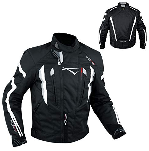 Cordura Motorcykeljacka Vattentätt Tyg Sport Touring Avtagbar Vit S