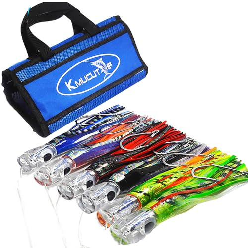 Set 6 Pcs Saltwater Trolling Lure 6.5/7/9 inch Marlin Deep Sea Fishing Bait