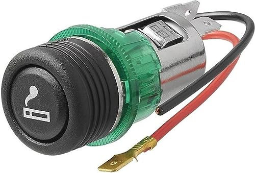 Kit Accendisigari Universale Auto 12V – Presa Illuminata con Accendino Incluso – Montaggio a Incasso Ø28-29mm – Per Cruscotti Auto e Camper – Disinnesto Automatico