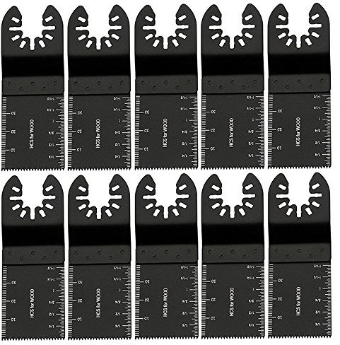 10pcs Oscillating Saw Blades Quick Release Multitool for Metal Wood Plastic Cut Blades Fit Cable Black