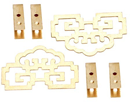 Yetaha 2Pcs 6x3.6cm Hanging Picture Oil Painting Frame Hooks, Classical Chinese Furniture Hardware Hangers with Screws for Antique Decorative Drywall Wooden Wall Retro Signs and Decorative Frames