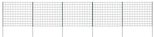 Festnight Teichzaun-Set 77,5 x 64 cm Grün Steckzaun Gartenzaun Gitterzaun Zaunset Zaun Freigehege Metallzaun