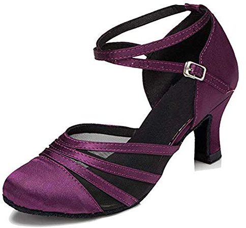 RUYBOZRY Zapatos de Baile Latino para Mujer Salsa Tango Bachata Cerrados Zapatos de Baile de Salon,YCL189-5-Purple,EU39