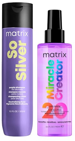 Matrix | KIT So Silver Shampoo 300ML + Trattamento Miracle Creator Total Results 190ML per Capelli Biondi o Bianchi