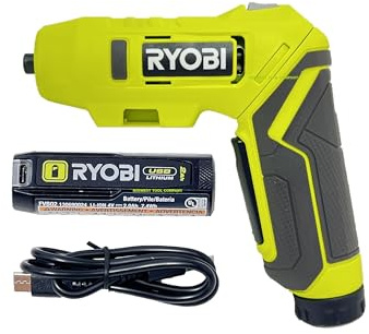 RYOBI USB Lithium Screwdriver KIT with 2.0 AH USB Lithium Battery and Charging Cable FVD50K