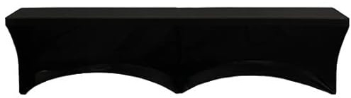 YOUR CHAIR COVERS - Stretch Spandex 6 ft. Lifetime Bench Cover - Black Removable and Washable Stretch Fit Lifetime Bench Covers