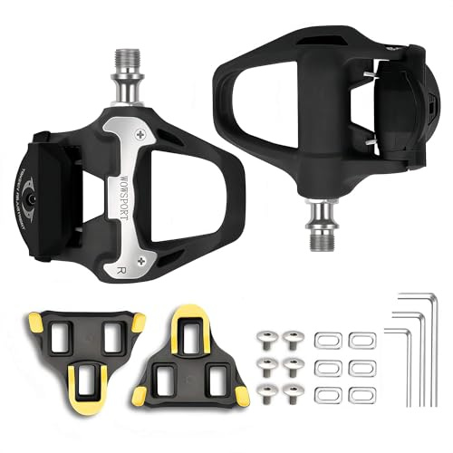 WOWSPORT SPD-SL Road Bike Pedals - Lightweight Clipless Pedals with 3-Bolt Cleats, Sealed Bearings & Nylon Composite | Shimano SPD SL Compatible
