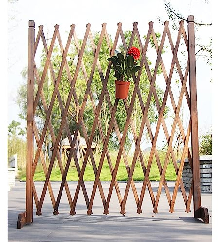 BXKCFYBSQ Wood Lattice Garden Fence, Outdoor Decoration/Lawn Flower Bed Plant Border, Retractable Plant Climbing Frame, Privacy Fence Screen/Garden Fence Border (Size : H90xL210cm)