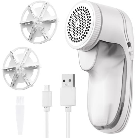 Fusselrasierer Fusselentferner Fusselrasierer Aufladbar USB Tragbarer Fusselentferner Elektrisch Fabric Shaver Kompakter Fusselfräse für Verschiedene Stoffe mit USB Kable und 2 Ersatzklingen
