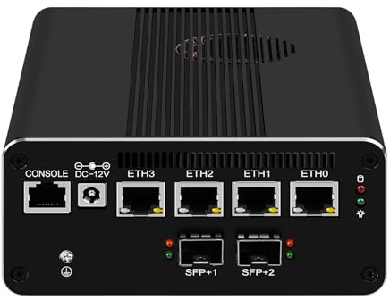 ROUAFWIT Mini PC 10Gbe Firewall Pentium 8505, 2 x 10 Gigabit SFP Micro Router Appliance Computer, 4 x i226V 2.5GbE LAN Support Windows OPNsense, Barebone NO RAM NO Storage NO System