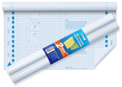 Chell 2 Pack Clear Contact Paper, Self Adhesive Book Cover, 17.5in x 5ft