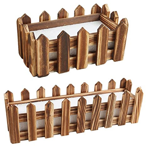 Happyyami 1 Juego Valla De Madera Maciza Cerca Maceta Gran Jardin Jardineras De Madera Jardinera Maceteros a De Flores De a De Valla De Espuma 2 Piezas