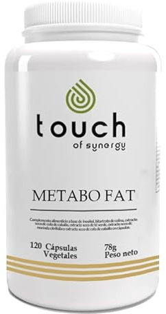 TOUCH OF SYNERGY – METABO FAT WEIGHT CONTROL – Quemador de Grasa y Control de Peso – Acelera el Metabolismo – Cápsulas Naturales con Extractos Termogénicos – 120 Cápsulas Vegetales