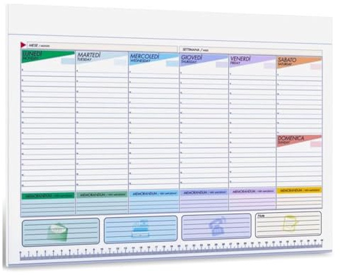 planning settimanale da tavolo 2026 | MAXI A3 planner settimanale 2026 (43,5x31,5) | Planner Da Tavolo Con Orari senza Date |weekly planner | planning settimanale perpetuo 50 Fogli (A3 Multicolore)