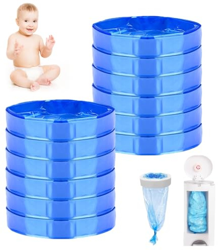 LUOJINYI Poubelle Couche Bebe, 12 Pièces Recharge Poubelle a Couche, Bebe Recharge Sac Poubelle Couche Compatible avec Tommee Tippee, Angelcare, Genie Litter Locker,7 Couches Protectrices