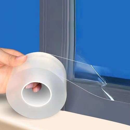 wordmouk Sealing Tape for Doors Windows Waterproof Strips 5 cm x 20 m | Self-Adhesive Sealing Strips Weatherproof Front Door Seal Inside Bottom Wind Protection Strips Draught Excluder Floor Seal