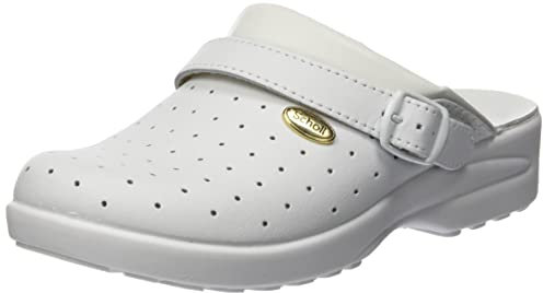 Scholl Unisex Clog Racy Schuh für Medizinisches Fachpersonal, Weiß, 37 EU