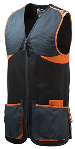 Beretta Herren Schießweste Full Cotten Vest, Schwarz/Orange, S, GT681021130945