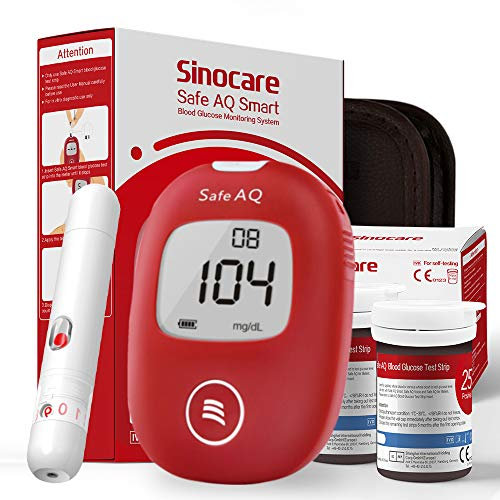 Kit di test per il diabete Misuratore di glucosio nel sangue Safe AQ Smart kit di monitoraggio dello zucchero con 50 strisce mg/dL