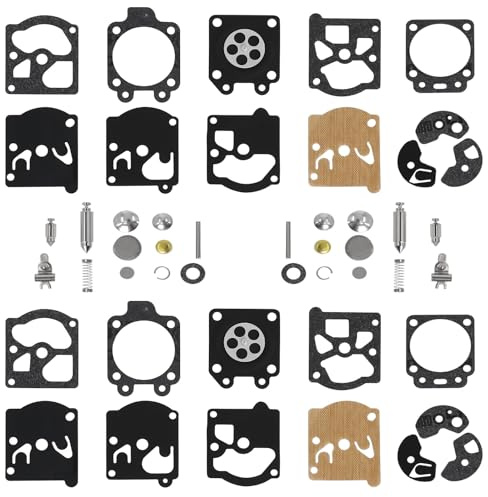 Kit de Réparation de Carburateur K10-WAT Compatible avec Walbro, 2 Jeux | Joints et Membranes pour Séries WA et WT, Compatible avec STIHL, Husqvarna, Poulan, McCulloch et Echo, pour Tronçonneuses