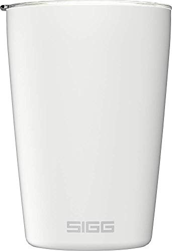 SIGG Neso Cup White Thermobecher (0.3 L), schadstofffreier und isolierter Kaffeebecher, Coffee to go Becher aus 18/8 Edelstahl, mit Keramik Pure Ceram Beschichtung