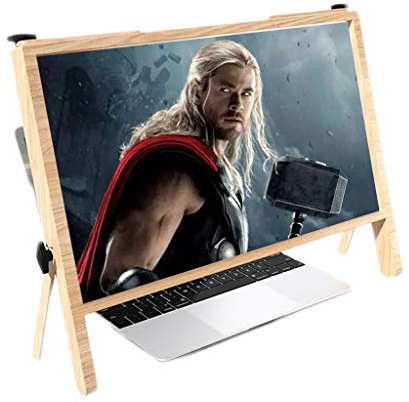 KITCISSL 21 Pollici Schermo per Ingrandire Computer PC Espansioni per Schermo e Lenti di Ingrandimento per Cellulari, Amplificatore Ingranditore per Laptop, 3D Staffa Proiettore Stand (Color : Bruin)