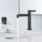 DETBOM Robinet Eau Froide Uniquement, Robinet Salle Bain, Mitigeur de Lavabo en Acier Inoxydable, Hauteur du Bec 114 mm, Avec Aérateur Amovible, Mitigeur de Salle de Bains à Économie d'Eau, Noir Mat