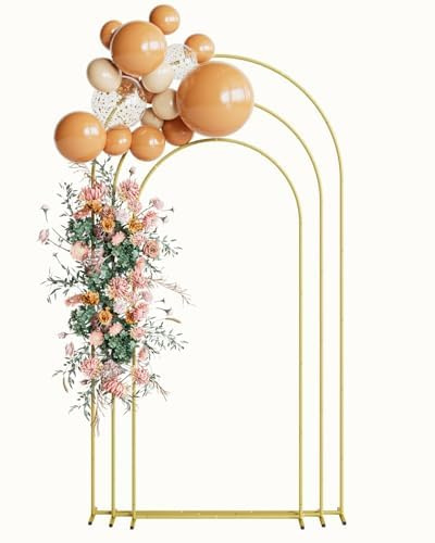 HEYZOEY Arco per matrimonio, 17,2FT e 6,6FT, set di 3 archi in metallo per palloncini, decorazione per cerimonia e feste