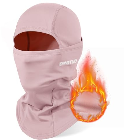 AYPOW Balaclava Winter Thermal Ski Mask, Windproof Face Mask with Warm Fleece Lined Motorcycle Bicycle Balaclava Ski Snood Neck Warmer Unisex for Outdoor Sports Skiing Snowboarding Pink