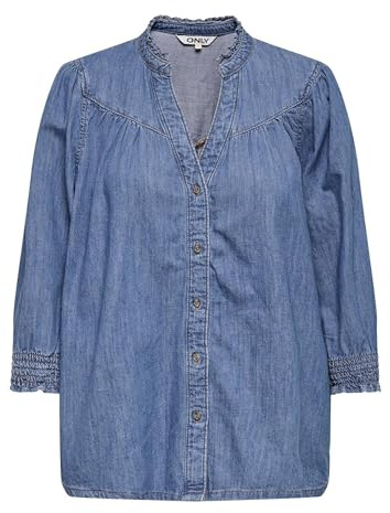Onlraya 3/4 tröja DNM AKM Noos, Mellanblå denim, XL