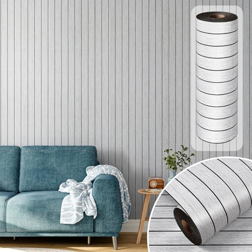 Decotalk Grueso Paneles Decorativos para Pared Madera 3D Gris 30X300cm Acústicos Papel Pintado Pared Dormitorio 3D Revestimiento Paredes PVC Efecto Madera Paneles Decorativos para Comedor Habitación