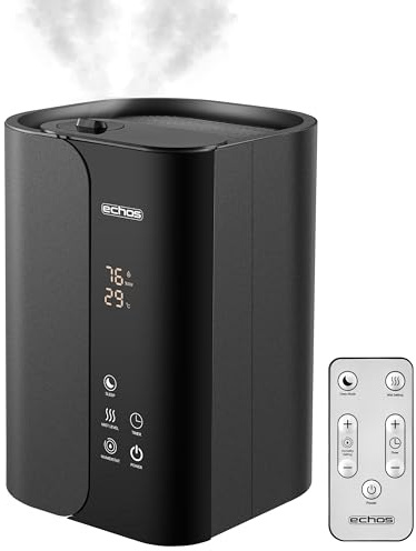 Steinborg® Luftbefeuchter 5 Liter Ultraschall Vernebler mit Fernbedienung Luftreinigungsgerät Luftreiniger Hygrometer LED-Touch-Display ultra leise leistungsstark 350ml/h Öl Aroma Fach Timer Auto-Stop