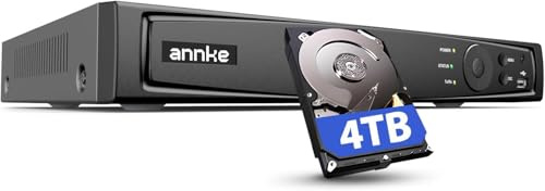 ANNKE Sistema de vigilancia NVR PoE de 16 canales, 12 MP, grabadora de videovigilancia para el hogar, interior y exterior, seguridad compatible con cámaras IP HD de 12 MP/4K/5MP/4MP, grabación de