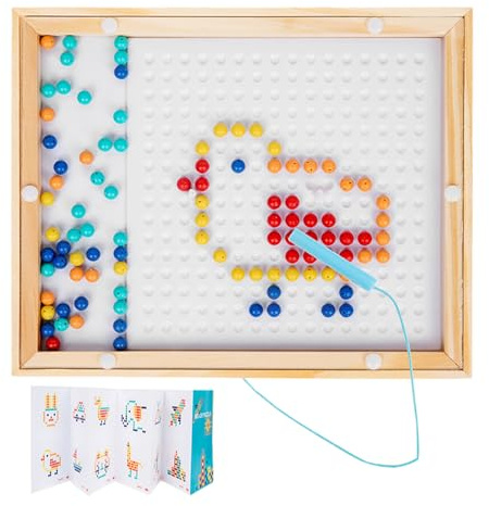 Pizarra De Puntos Magnéticos, Gran Juguete Educativo De Aprendizaje Preescolar Con Plantilla De Arte | Kit De Actividad De Juego De Viaje De Cuentas De Viaje Con Bolígrafo Para Juegos De Aprendizaje