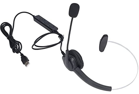 Cuffia Telefonica Ergonomica Cablata con Asta Microfono Regolabile per Comunicazioni in Ufficio