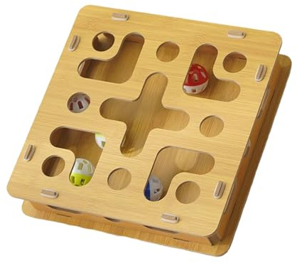 yanwuwa Puzzle d'enrichissement pour chats d'intérieur - Solution de limage des ongles naturels avec anneaux, cloches, boule d'entretien facile - Protection des meubles - Jouet d'entretien des ongles