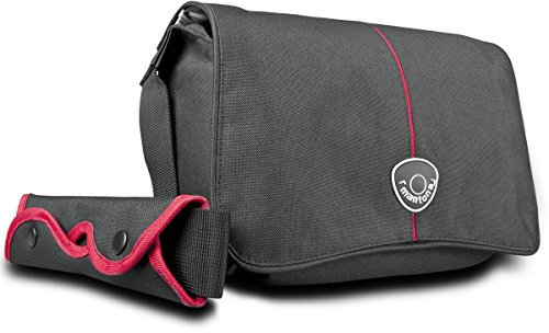 Mantona Cool Bag SLR-Kameratasche (Messenger Bag, Universaltasche) schwarz/rot