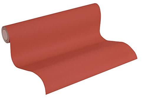 A.S. Création Papier Peint Uni Ethnic Origin Papier peint intissé - 10,05m x 0,53m - Rouge Fabriqué en Allemagne 371785 37178-5