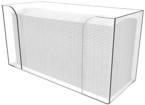 Cq acrylic Papierhandtuchspender für die Arbeitsplatte, gefalteter Papierhandtuchhalter, transparenter Gästetuch-Serviettenhalter, C-Falz und dreifach gefaltete Papierhandtücher, 1 Stück