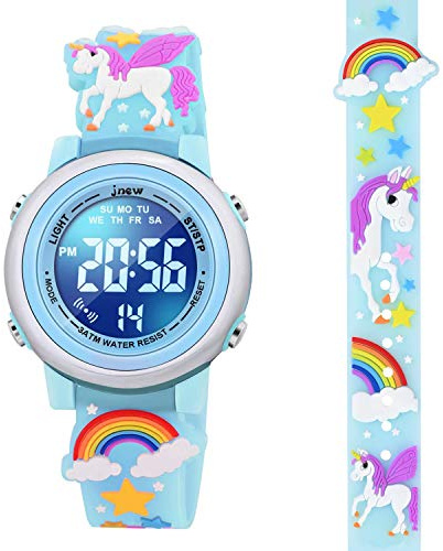 DOTODO Regali per bambini di età compresa tra 3 e 8 anni, orologio a forma di unicorno, per bambini dai 3 agli 8 anni, giocattoli di Natale per 4 5 6 7 anni, giocattoli educativi, colore: blu