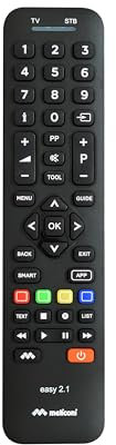 Meliconi Easy 2.1 Telecomando Universale 2 in 1, sostituisce e raggruppa i telecomandi di 1 TV e 1 Decoder, tastiera completa, tasti specifici per smart TV.