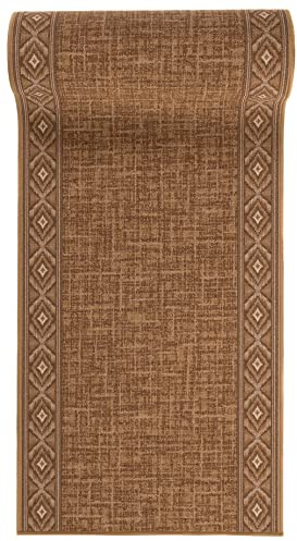 Mazovia Alfombra de Pasillo Larga - Alfombra Antideslizante Clásico - Pelo Corto - Alfombras de Pasillo por Metros - Alfombras para Pasillos Largos - Beige - 67 x 100 cm