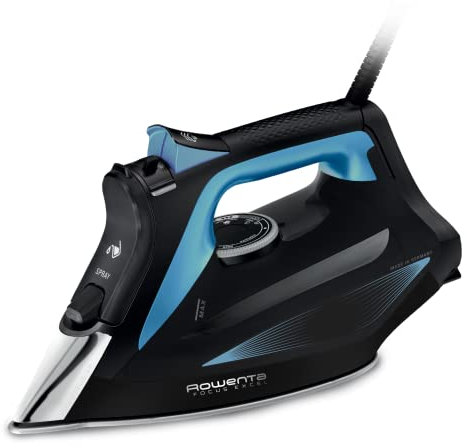 Rowenta Focus Excel – Plancha de Vapor 2700 W | Golpe de Vapor 180 g/min, Suela Microsteam 400 HD, Punta de Precisión, Azul Metalizado, Alta Potencia y Distribución Eficiente (Reacondicionado)