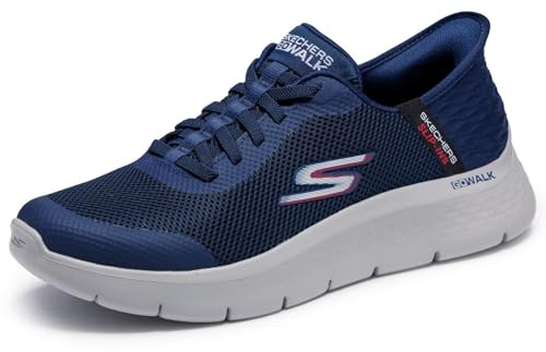 Skechers Homme Go Walk Flex Hands Up Slip-In ENTRAINEUSE, Navy And Grey Textile/Synthetic, 48 EU