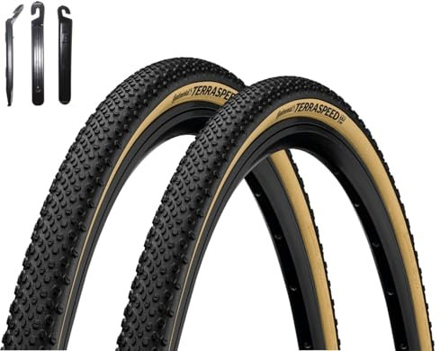 2 x Faltreifen Continental Terra Speed Protection TL-Ready E-25 Schwarz/Creme 40-584 (27,5x1.5) inkl. Reifenheber