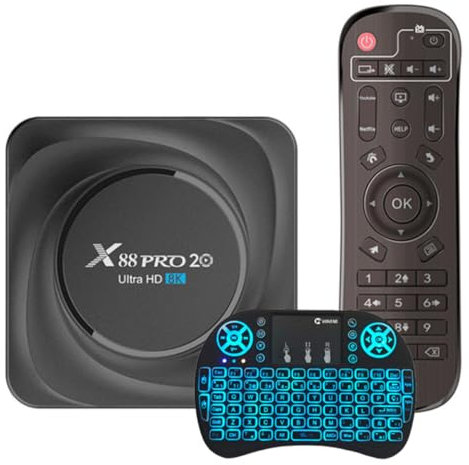 Android TV Box 11.0, X88 Pro 20 Décodeur 8 Go De RAM 128 Go De ROM, RK3566 Quad Core CPU Prise en Charge 2.4/5.8Ghz Double WiFi 4K/8K H.264 HD Smart Box,8gb+64gb