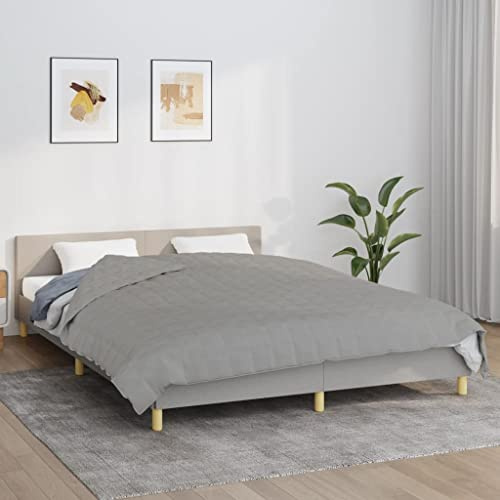 Genérico Manta con Peso Tela Gris 200x220 cm 9 kg,Mantas-3154785