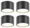 YindaLux 4 Stück LED Aufbauspot Schwarz 230V Ø95x55mm Decken Aufbaustrahle inkl. 6W GX53 Leuchtmittel Neutralweiß 4000K 660LM Deckenspot Aufputz Deckenstrahler mit großer Leuchtfläche Spotleuchte